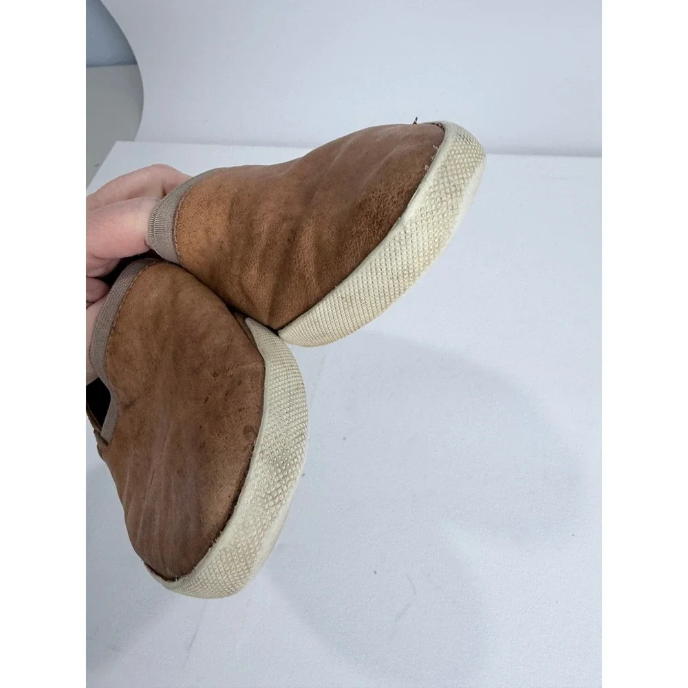 Frye Brown Nubuck Slip-On Flats Minimal Euro Comfort Travel 8M‎